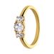Lucardi Dames Stalen goldplated vintage ring met drie witte zirkonia