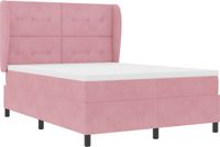 vidaXL Boxspringbed met hoofdeinde Roze 200 x 140 cm Fluweel