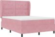 vidaXL Boxspringbed met hoofdeinde Roze 200 x 140 cm Fluweel