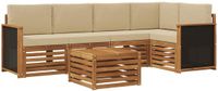 vidaXL - Bank loungeset - 5 zitplekken - Naturel - Massief Acacia Hout