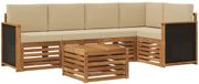vidaXL - Salon de jardin - 5 places assises - Naturel - Bois d'acacia massif