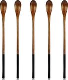 Unyqoos® Set van 5 houten lepel met lange steel (232 mm)