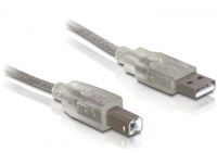 Delock USB 2.0 A - B Kabel - 0.5 meter - Grijs