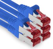 1aTTack.de 2m CAT6 LAN-netwerkkabel RJ45 1000 Mbit, 5 stuks - blauw | S-FTP, Ethernet patchkabel, LAN-kabel, voor router, switch, modem, DSL, internet, wifi en patchpaneel