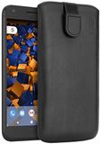 mumbi Echt leren hoesje compatibel met Google Pixel XL hoes lederen tas case wallet, zwart
