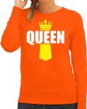 Bellatio Decorations Shoppartners Bv Queen met kroontje Koningsdag sweater oranje - dames - Kingsday outfit / kleding / trui M