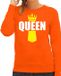 Bellatio Decorations Shoppartners Bv Queen met kroontje Koningsdag sweater oranje - dames - Kingsday outfit / kleding / trui M