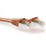 ACT Bruine 3,00 meter SFTP CAT6A patchkabel snagless met RJ45 connectoren