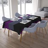 Bonamaison Tafelkleed, Anti-Mold, Sneldrogend, Waterdicht, 100% Polyester Tafellaken, Paars, zwart, 140 x 200 Cm