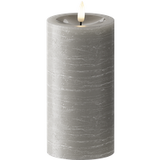 LED Bougie pilier Ø7,5x15 cm Gris