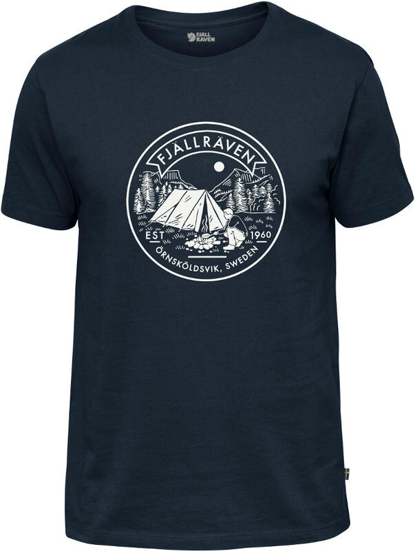 Fjällräven Lägerplats t-shirt Heren blauw S 2019 Klimshirts
