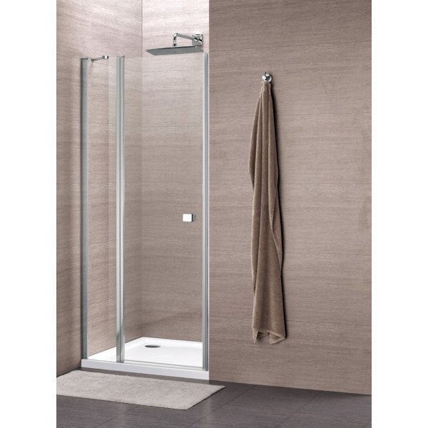 Royal Plaza Clever draaideur 120x195cm met vast segment chroom profiel helder glas met Clean coating 55846