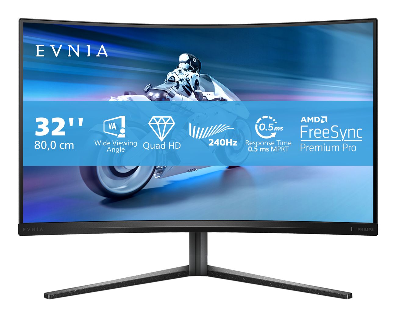 Philips Evnia 32M2C5500W 31.5" QHD 240Hz Curved Gaming Monitor