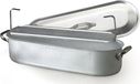 Pentole Agnelli Professionele aluminium 3 mm viswaterkoker met rooster, deksel en handgrepen, lengte 70 cm, roestvrij staal, zilver, 70x19 cm