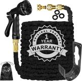 Tuyau d'arrosage extensible sans marque - léger et flexible - 100FT - Noir