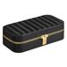 SONGMICS HOME Boîte à bijoux de voyage, avec miroir, 20,5 x 10,5 x 6 cm | Petite mallette d'accessoires, surface en PU avec coutures, portable, fermeture éclair, idée cadeau, noir, collection ANAH JBC180B01