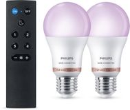 Philips Smart Lighting Starterkit - Slimme lampen met afstandsbediening - RGB - Gekleurd en instelbaar wit licht - Dimbaar - E27 fitting - Werkt met de WiZ app - Wifi