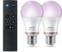 Philips Smart Lighting Starterkit - Slimme lampen met afstandsbediening - RGB - Gekleurd en instelbaar wit licht - Dimbaar - E27 fitting - Werkt met de WiZ app - Wifi