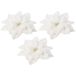 Cosy & Trendy Kerstboomversiering - 3x - witte besneeuwde bloem - 15 cm - op clip - kerstboom decoratie