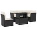 vidaXL 6-delige Loungeset met Kussens, Poly Rattan, Zwart