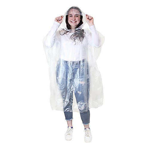eBuyGB Pack van 4 transparante waterdichte noodregenponcho (transparant)