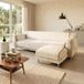Italian Comfort-Antigleit-Sofa-deken met chaise longue, 290cm, crème