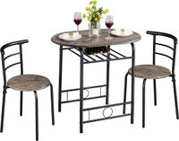Groupe de table à manger sans marque 3 pièces - Table en bois - Brun délavé