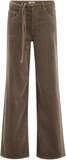 WE Fashion Dames wide leg corduroy broek - Olijfgroen - Maat 38