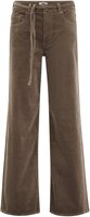 WE Fashion Dames wide leg corduroy broek - Olijfgroen - Maat 38