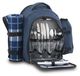 CampFeuer sac à dos pique-nique, 32 pièces, set de pique-nique pour 4 personnes, bleu, sac à dos de loisirs