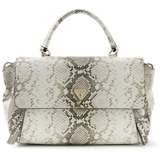 GUESS Devon Top Handle Flap Schoudertas Natural Wit