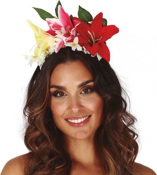 Fiestas Verkleed Haarband met Bloemen - Multi - Hawaii/Flower Power