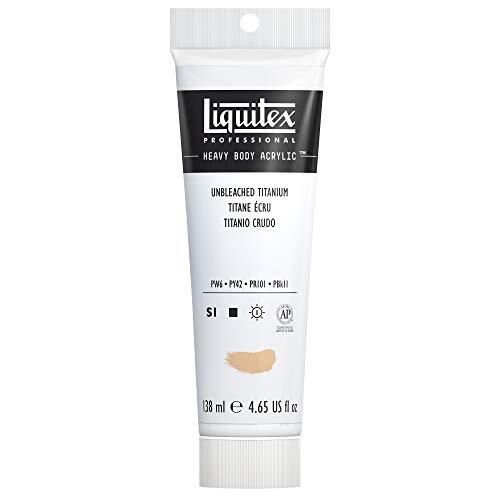 Liquitex 1047434 Professional Heavy Body acrylverf in kunstenaarskwaliteit met uitstekende lichtechtheid en boterachtige consistentie, - 138ml Tube, Unbleached Titanium