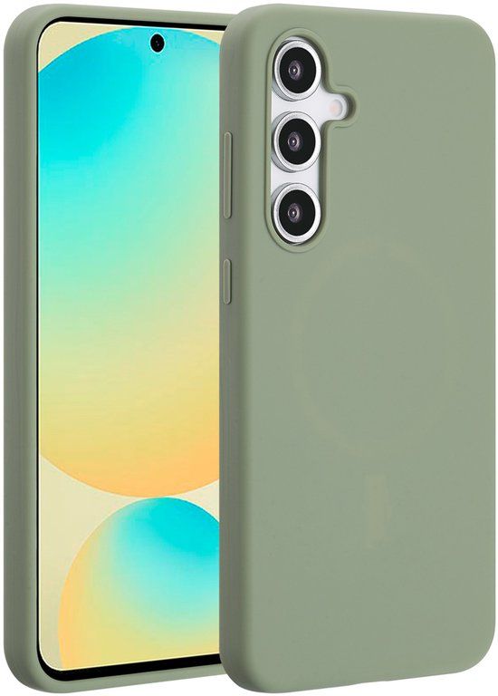 Accezz Liquid Silicone Backcover met MagSafe voor de Samsung Galaxy S24 FE - Cooper Green