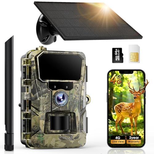 iZEEKER Solar-Powered Yacht Camera, 2-in-1, 4G LTE & Standard, HD 48MP, Night Vision, Motion Detection, App Control No WiFi, Waterproof IP66, with SIM & TF Card, 64GB