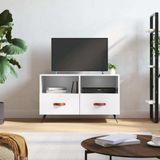 Maison Exclusive - Meuble TV blanc brillant 80x36x50 cm Matériau dérivé du bois