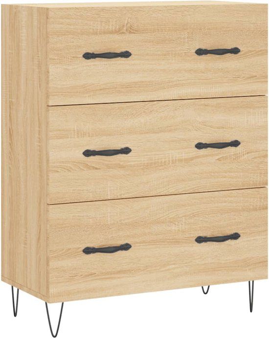 vidaXL Dressoir 69,5x34x90 cm Bewerkt Hout Sonoma Eikenkleurig