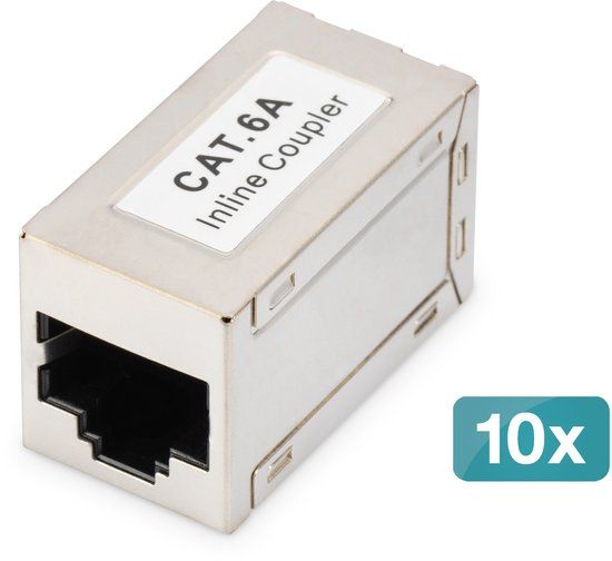 Digitus DN-93905-10 RJ45 Koppeling Cat 6A - 10 stuks - Zilver