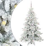 vidaXL - Kunstmatige - Hinged - Kerstboom - Wit - 180 - cm - PVC - en - Staal