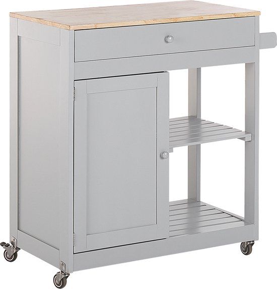 Beliani TRAPANI Keukentrolley - Grijs - MDF - 75 x 44 x 87 cm