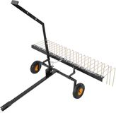 Merkloos 60 inch aanhangwagenverticuteermachine, gazonhark met 24 stalen tanden