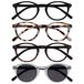 Opulize Zen 4 Stuks Leesbril Met Zon Lezer Zwart Bruin Kristal Klein Mannen Vrouwen RRRS24-11T2C