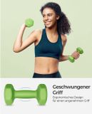 Songmics Euziel GmbH Dumbbell set van 2 in Groen met Vinyl Griphalters van 1,5 kg per stuk