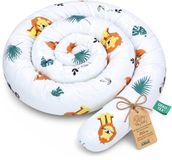 Totsy baby XXL bedslang bedkussen voedingskussen bedrol bedrandbescherming sierkussen bedomranding slang XL handgemaakt Safari 150 cm Oeko-Tex-certificaat