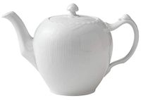 Royal Copenhagen White Fluted Half Lace theepot, porselein, wit, 1 l