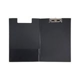 Idena 11375 - Klembordmap voor DIN A4, staand formaat, klembord met PVC-coating in zwart, met omslag