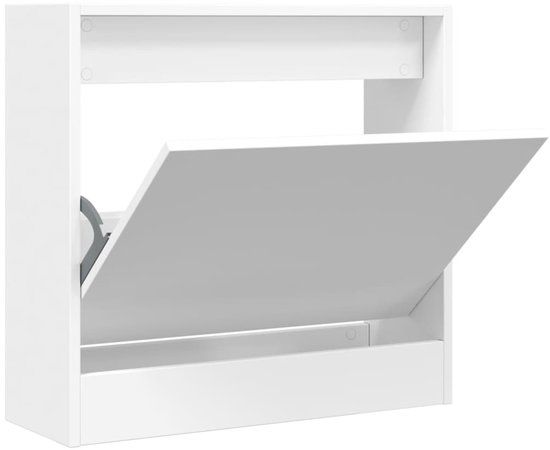 vidaXL Schoenenkast 60x21x57 cm bewerkt hout wit