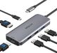 MOKiN 6-in-1 USB-C-hub dual HDMI-adapter met 2 x 4K HDMI, 3 USB-poorten, type C-voedingsaansluiting, compatibel met DELL/HP