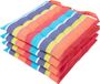 Merkloos Goodivery ® gestreept stoelkussen in set van 4, zitkussen 40 x 40 cm, kleurrijk, met linten en knoopsluiting, overtrek van 100% katoen, polyester vulling, strepenpatroon