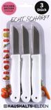 Haushaltshelden keukenmesjes/schilmesjes - 3x - RVS - wit - 16 cm